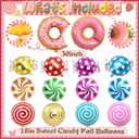 132 PCs Candyland Party Decorations, Candyland Themed Birthday Party Decorations, Candyland Christmas Decorations, Backdrop Sweet Candy Balloons Tablecloth Banner Signs for Sweet Birthday Party Decor