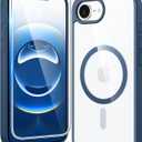 FNTCASE for iPhone 17e & iPhone 16e Case Clear: Magnetic Phone Cases with Screen Protector Drop Proof Compatible with Magsafe Anti Yellowing Shockproof Protective Transparent Cell Cover (B-Blue)