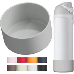 Silicone Boot for Owala Water Bottle 24/32/40 oz, Anti-Slip Protective Sleeve for FreeSip/Twist/Flip Water Bottles, BPA Free, Bottom Bumper Cover Protects Water Bottles from Scratches (Shy Marshmallow)