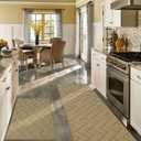 hicorfe Kitchen Runner Rugs and Mats Sets,2 Pieces Absorbent Non-Slip Kitchen Rug,Comfort Kitchen Mat for Floor, Washable for Kitchen,Hallway,Sink,Laundry(20"x59"+20"x32",Brown)