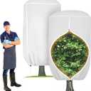 2 Pack Rounded Top Plant Covers Freeze Protection for Winter, Plant Covers for Winter, 47" X 72" Tree Frost Protection Blankets Outdoor With Zipper/Drawstring, for Shrub Bush Fruit Tree Potte(White)