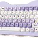 YUNZII C75 Wireless Mechanical Keyboard,75% Layout, Hot-Swappable NKRO,BT5.0/2.4G/USB-C Mode,Dye-Sub PBT MOA Keycaps,RGB Gasket Mount,Cute Cake Design for Mac/Win/Gaming (Purple, Milk V2 Switch)