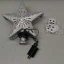 10" Christmas Tree Topper Projector with 6 Projection Modes, Built-in LED Rotating Light, 3D Glitter Dynamic Projector Light Up Xmas Tree Topper Star for Christmas Holiday Party Decorations Gifts (Silver)