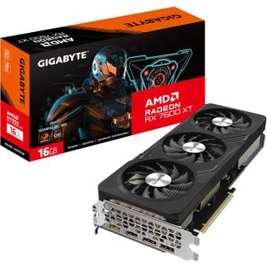 Gigabyte Radeon RX 7600 XT Gaming OC 16GB Graphics Card - 2810 MHz Core, 16GB GDDR6 18000MHz 128-bit Memory, PCI-E 4.0, 2X DP 1.4, 2X HDMI 2.1a, RDNA Architecture, RGB Fusion, GV-R76XTGAMING OC-16GD