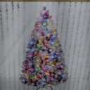 7.5ft Green PVC Hinged Flocking Tree with 550 lights