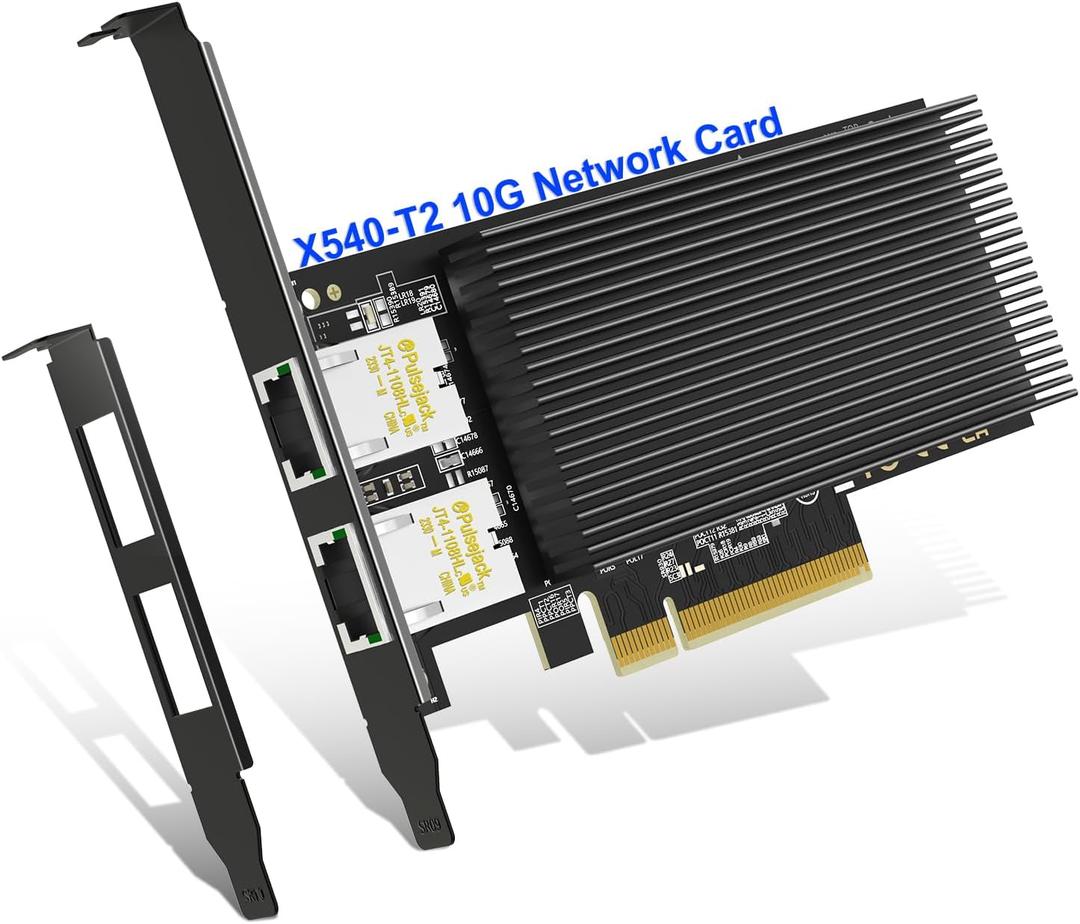 10Gb Dual LAN Base-T PCI-e Network Card, Intel X540 Controller, NICGIGA 10Gbps Ethernet Adapter, 2 * 10Gbe RJ45 Port, 10G NIC Card, Support Windows/Windows Server/Linux/Vmware/ESX