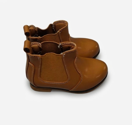 Girls Ankle Boots Low Heels Short Booties for Toddler/Little Kid/Big Kid, Tan Kids US 7