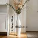 White Ceramic Tall Floor Vase,19.7 Inch Large Decorative Vase for Home Decor, Living Room, Bedroom, Bathroom, Kitchen, Center pieces, Office, Minimalism Style Design for Pampas Grass Vase