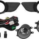 Fog Lights Compatible with Sienna 2011-2017 Left & Right Side Lamp with Covers + Switch + Wiring Kit Replace 8121008020 8122008020 Not Fit SE/SE Premium Models