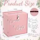BreezeHug Light Pink Acrylic Wedding Card Box with Slot and Lock, Money Gift Box with DIY Letters Cards Gifts/Thank You Letters, Baby Shower Graduation Birthday Party (Medium)