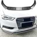 Aerodynamic Front Bumper Splitter Lip, Blade, Chin Spoiler, Body Kit Fit for Audi A3 8V Pre-Facelift 2013-2016 Standard,Carbon Fiber Style