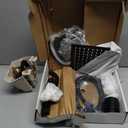 Delta Modern 14 Series Square Rain Shower System Faucet Set, Rainfall Matte Black Shower Head and Handle Set, Valve Trim Kit, 10 Inch, Matte Black 342701-BL