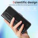 OCASE Compatible with Samsung Galaxy Z Fold 4 5G Wallet Case with S Pen Holder, PU Leather Flip Folio Case with Card Slots RFID Blocking Kickstand Phone Cover for Z Fold4 5G (2022) - Black