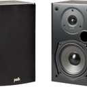 Polk Audio T15 Home Theater and Stereo Bookshelf Speakers  Deep Bass Response, Dolby and DTS Surround, Wall-Mountable, Pair, Black