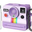 Retro Cases for AirPods 4 Case 2024 with Cleaner Kit - VISOOM Cute Fancy Protective AirPods 4th Gen Cases Cover Men Women Unique Polaroid Soft Cover for Apple AirPod iPods 4 Wireless Charging Case (P-Deep Purple)