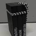 Mini Black Halloween Tiered Tray Decor Wood Decorative Book Stack, Rustic Farmhouse Faux Books Bundle for Home Table Mantle Shelf Decoration Nightmare Before Christmas Sign