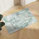 Eleisa Modern Abstract 2x3 Entryway Rug, Green & Ivory, Non-Slip Washable Indoor Door Mat, Low Pile Small Rugs for Entryway, Bedroom, Kitchen and Bathroom