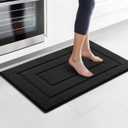 GRANNY SAYS Kitchen Mats for Floor, Kitchen Rugs Non Slip Washable, Thick Sink Rugs Floor Mats for Laundry Hardwood Floors, Washable Small Carpet Low Profile, 32'' x 20'', Black