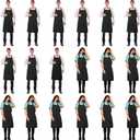 Syhood 18 Pack Bib Apron Bulk Unisex Plain Adjustable Apron with Pocket for Chef Cook Craft Kitchen Painting(Black)