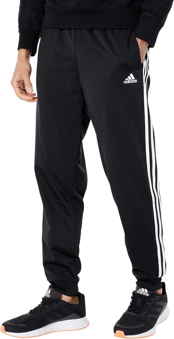 adidas Men's Essentials 3-Stripes Tricot Jogger Pants (Large Tall, Black/White)