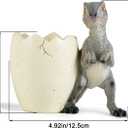Cute Pencil Holder Funny Dinosaur Desk Accessories,Pen Organizer for Home and Office Decorative Supplies,Decor Toothcup,Resin Gift for Man and Women (Gray)