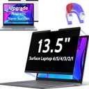 Magnetic Privacy Screen for Surface Laptop 6/5/4/3/2/1 13.5 Inch, Removable Anti Blue Light Glare Filter, Black Security Private Apy Block Protector (surface laptop 6/5/4/3/2/1 -13.5inch, magnetic privacy filter for surface)