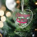 2 x Breast Cancer Gift for Women, Breast Cancer Christmas Ornaments Pink Heart Hanging, Encouragement Hope Gift for Cancer Patients and Survivors, Chemo Christmas Ornaments Gifts