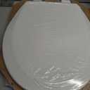 Bemis 500TTT Durable Wood Toilet Seat, Secure Hinges Stay Tight, Made in USA, Round, White