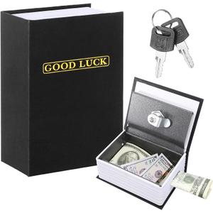 Havawish Gambling Metal Box Portable Winners Bank Casino Cash Box with Keys Good Luck Casino Player Safe Bank Wallet Book Safe for Cash Saving Go Home Money Gifts for Gambler