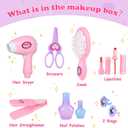Little Princess Toddler Vanity Set, Portable Makeup Kits with Lights and Music & Real Mirror & Multiple Accessories, Best Birthday Christmas Festival Gift for Girls 3-7 Year Old Toddlers 1-3