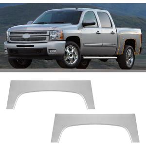 2 Pcs Rear Wheel Arch Repair Panel Fit For 2007-2013 Chevy Chevrolet Silverado 1500 2500HD Truck Bed Upper Wheel Arch Patch Quarter Panels Replacement For Driver & Passenger Side, Silver