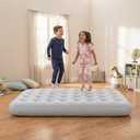 BreezeHug Grey Large Velvet Air Mattress Camping Twin Air Mattress Waterproof Portable Inflatable Blow up Bed for Slumber Sleepover Party Guests Travel 73 x 39 x 7.9 Inches (6 Pack)