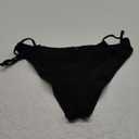 Zmart Women String Tie Side Bikini Bottoms Moderate Coverage Swimsuit Bottom Low Waist Low Rise Bathing Suit (Small, Black1)