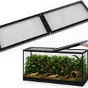 Landhoow 55 Gallon Screen Cover for Hinged Door Pet Reptile Terrarium Screen Cover Large Reptile Terrarium Fish Tank Lid with Center Hinge