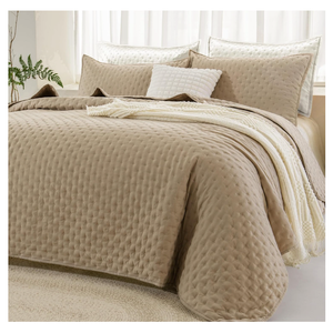 Andency Beige King Size Quilt Bedding Set (106x96 Inch), 1 Piece Soft Lightweight Bedspread Coverlet, Boho Summer Quilt King Size for All Season