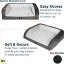 Serta Orthopedic Quilted Couch Dog Bed for Pets Slate Gray (Large)