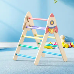 Pikler Climbing Triangle,  Kids Climbing Toy for Toddlers 1-3 Inside, Montessori Toddler Climbing Toy Indoor, Large Wooden Pikler Triangle Climbing Toy Baby Playground for Children