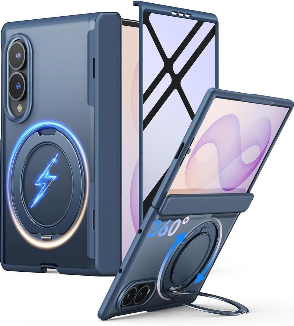 JUESHITUO 360 Magnetic Stand for Samsung Galaxy Z Fold 8 Case, Blue