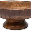 EDHAS Mango Wood Decorative Wooden Bowl Hand Carved Home Decor for Dining Table Center, Living Room, Kitchen Décor (12" x 12' x 4.75")