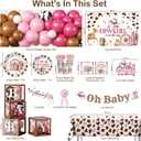 266pcs Cowgirl Baby Shower Decorations for 25 guests, Worry-free One-stop Set Includes Thick Plates Backdrop Sash and Badge, Western Baby Shower Decorations for Girl