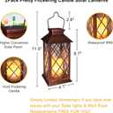 2Pack 10" Solar Outdoor Lanterns Waterproof Garden Gifts Women, Halloween Flickering Flameless Candle Mission Lights for Patio, Outdoor, Party, Yard, Lawn, Mothers' Day Gifts for Mom (Antique Copper)