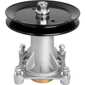Belleone 187292 Spindle Assembly with 195945 Pulley, Fit for Hu sqvarna/Craftsman 42" 46" 48" 54" Mower Deck, Mandrel Spindle Replace 587819701 532187281 532192870, Pulley 195945 197473, 1 Pack