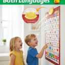 Bilingual English & Spanish Interactive Alphabet Wall Chart (2026 Model) Talking ABC Letters, Numbers 123 & Music Learning Poster Educational Toy for Toddlers & Kids Ages 3+