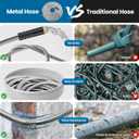 Garden Hose 50FT, Water Hose with 10 Function Nozzle, Garden Hose Metal with Leak-proof Connectors, Kink-Free & Ultra Flexible, Rust/Pet/Puncture Proof for Lawn, Yard, RV, Car Wash, 550PSI