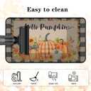 MEHOFOND Hello Pumpkin Kitchen Mats Set of 2, Fall Thanksgiving Decor Mat, Buffalo Plaid Farmhouse Autumn Harvest Pumpkin Thankful Holiday Absorbent Non Slip Anti Fatigue Rugs 17 x 29 and 17 x 47 in