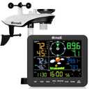 SA8 Home Weather Station with Rain Gauge and Wind Speed, Weather Stations Wireless Indoor Outdoor with Rain Gauge Outdoor, Forecast, Temperature, Humidity, Moon Phase, Alarm Clock(No WiFi)