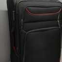 Coolife Luggage 4 Piece Set Suitcase TSA Lock Spinner Softshell lightweight (black+red)