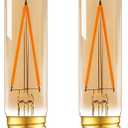 Dimmable E26 T30 T10 LED Bulb Long Tube Light Bulb 4W(40W Equivalent) ,Type T Tubular Light Bulbs for Curio Cabinet,Piano,Chandelier,Wall Sconces,AC120V Warm White 2200K 400LM CRI 90,Pack of 2