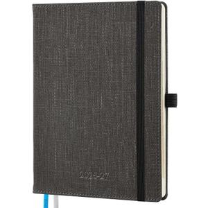 Planner 2026-2027 Weekly & Monthly Planner with Hourly Time Slots, 18 Month Academic Calendar July 2026 Dec 2027, Vertical Layout, Monthly Tabs, Textured Fabric Hardcover, White