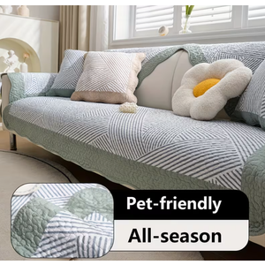 Quilted Rhythm Cotton Comfortable, Thick Soft Non-Slip Sofa Cushion, Suitable for All Four Seasons, Multiple, Backrest Cover Armrest Cover, Pilling-Resistant, Shrink-Resistant, Size 90x240 cm